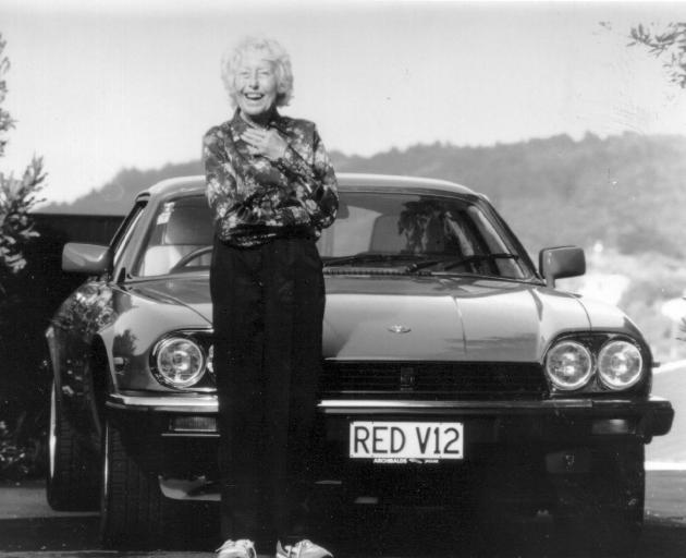 Sybil Lupp in 1991 with her last Jaguar, a rare XJS V12 Le Mans, which will be among many cars on...