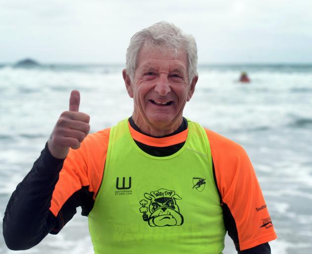 St Clair Surf Lifesaving Club life member, Graeme Newton, 72, gets ready for the St Clair Beach...