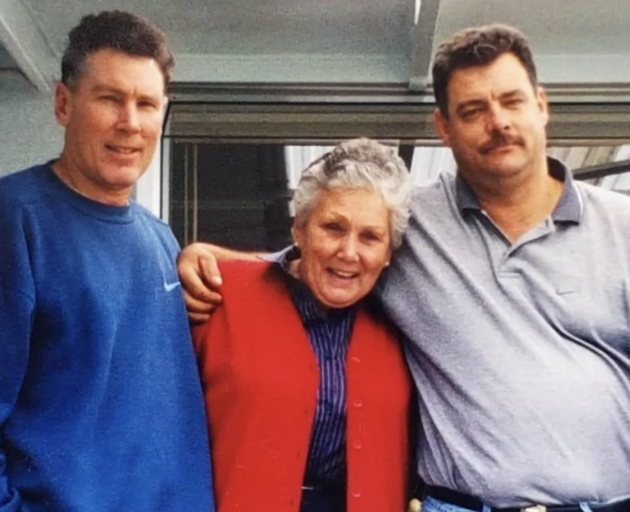 Carmen Walker with her sons Craig, left, and Lance Walker. Photo: Supplied