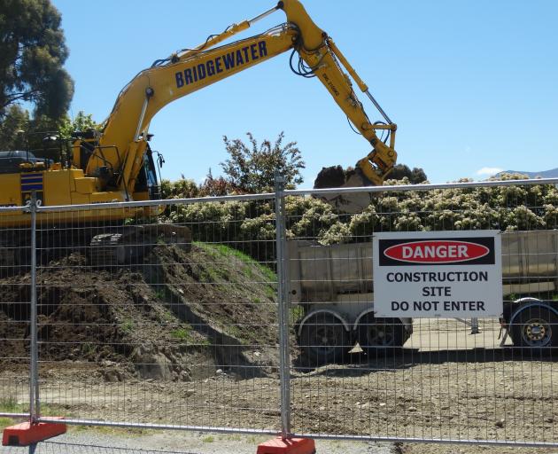 Earthmoving equipment has been working on a site in the centre of Luggate. PHOTOS: MARK PRICE