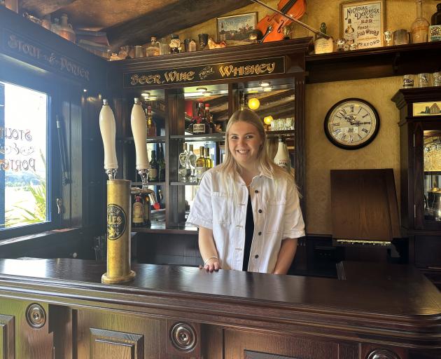 Willow Jeffery and her new portable pub. PHOTO: LAUREN PATTEMORE