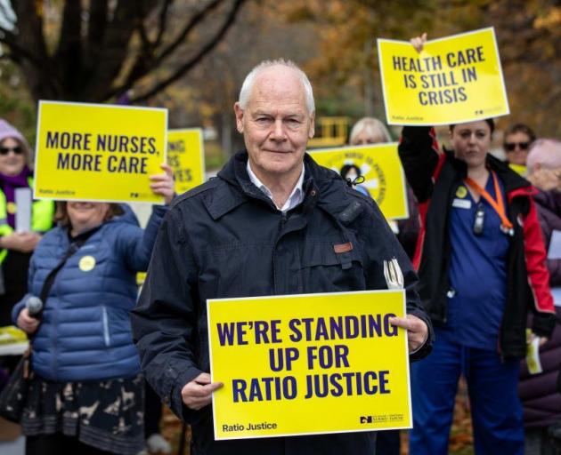 Nurses Organisation chief executive Paul Goulter in Christchurch at a nationwide strike over its...