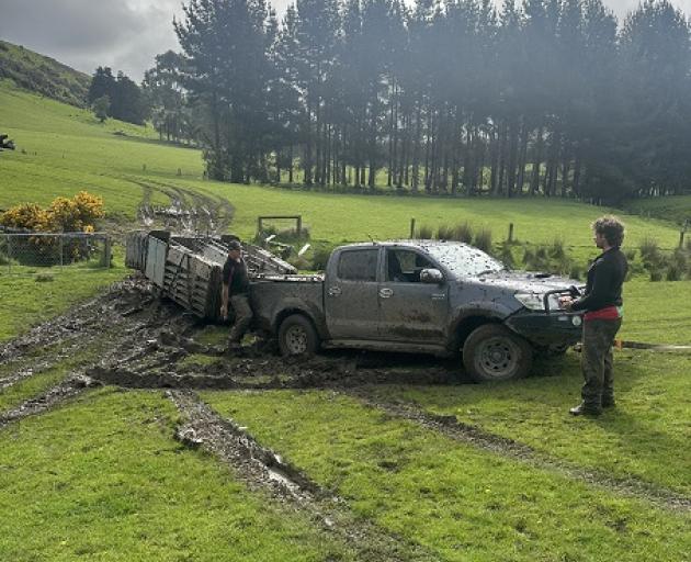 Navigating the tailing gear through muddy gateways and across wet paddocks has been a challenge...