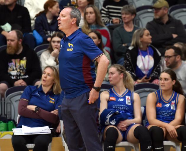 Coach Todd Marshall during a Southern Hoiho’s home game at the Edgar Centre this season. PHOTO:...