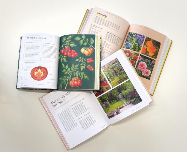 Gardening books (from top down) The Plant Society Design Handbook, Horti Curious and Your Outdoor...
