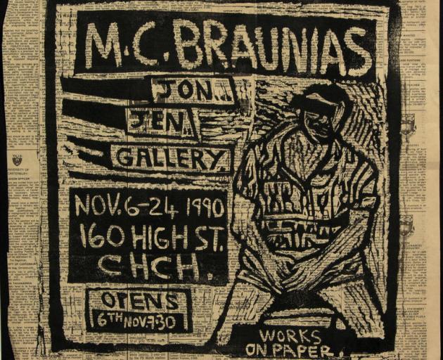 Woodcut on Newspaper by Mark Braunias. Image: The Arts House Trust