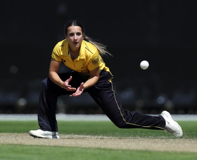 Blaze spinner Xara Jetly fields the ball against the Magicians in their Hallyburton Johnstone...