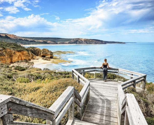 Looking across to Bells Beach, near Torquay, along the Great Ocean Road. PHOTO: GETTY IMAGES