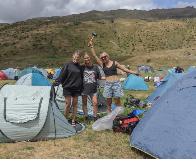 Friends from Christchurch and Dunedin (from left) Kate Smith, Abbey Theobald and Sophie Strathern...