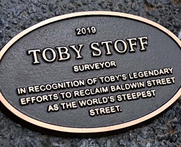 A plaque recognising  Mr Stoff’s campaign was unveiled at the top of the street. 
