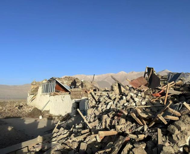 Damaged houses in a village near Shigatse, Tibet. Photo: Xinhua via REUTERS