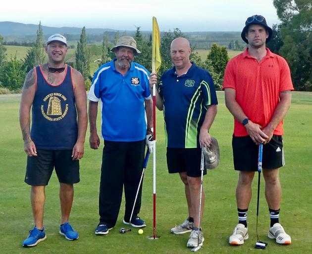 Balclutha golfers (from left) John ‘‘JD’’ Daniels, Kev Baff, Roger Pennell and Ross Burnett after...