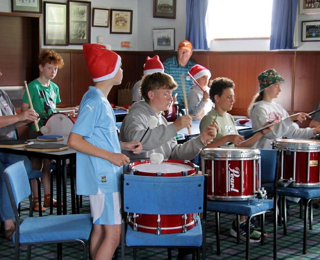 A popular sampler last Christmas means Drum4fun, led by Linda (second from left) and Brian...