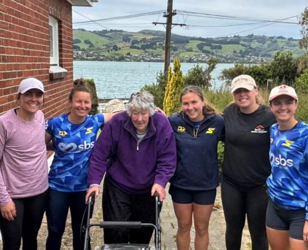 Otago Sparks cricketers (from left) Bella James, Hayley Jensen, Emma Black, PJ Watkins and Polly...