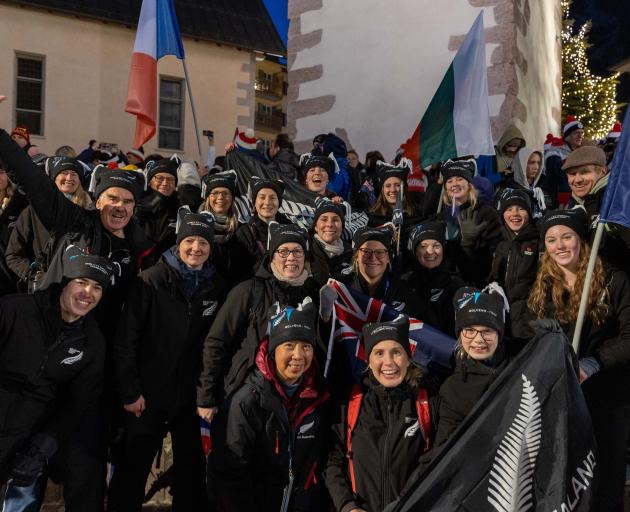 The Frozen Ferns team at the World Ice Swimming Championships in Molveno, Italy. PHOTO: JAMES...