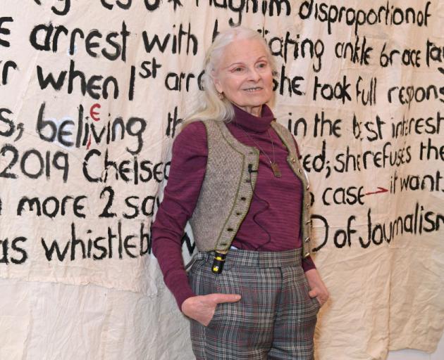 Dame Vivienne Westwood at London Fashion Week in 2020. Photo: Getty Images 