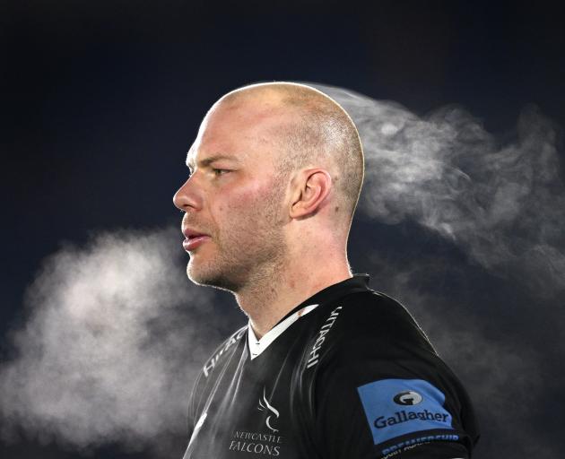 Thinking too hard? ... Steam comes off the head of Newcastle Falcons player Sebastian de Chaves...