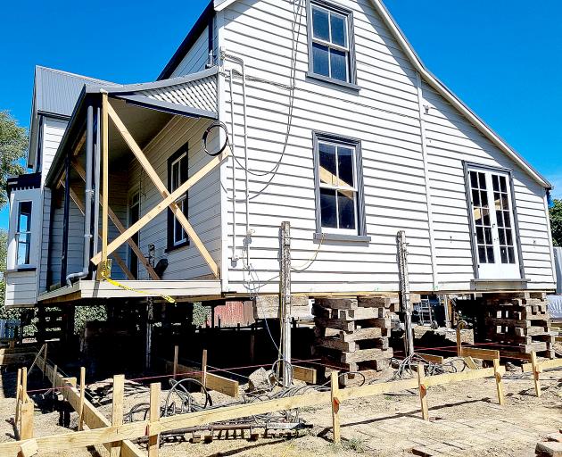 The house was raised before Christmas to replace its foundations. PHOTO: DANIEL ALVEY