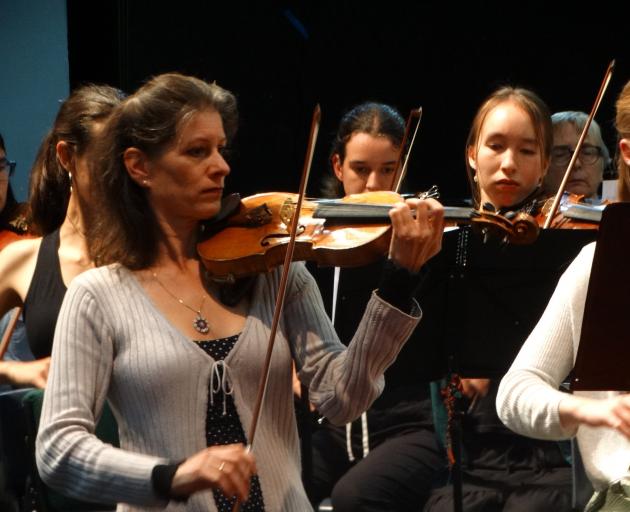 Concert master Anna Loeser is all concentration during the Waitaki Summer Music Camp’s annual...