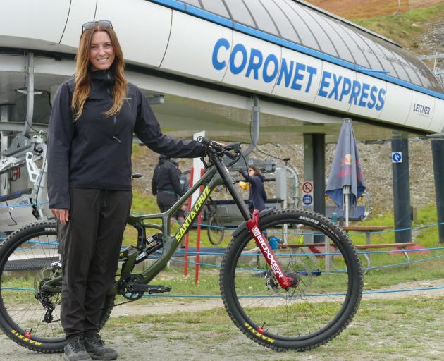 Queenstown mountain biker Annie Ford pictured at Coronet Peak last night, before setting out to...