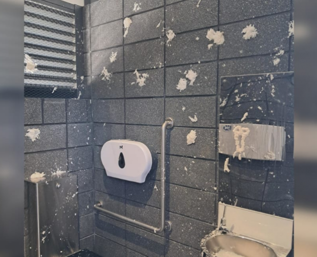 Vandals flung toilet paper throughout Riverton's new $620,000 public toilets. Photo: Supplied /...