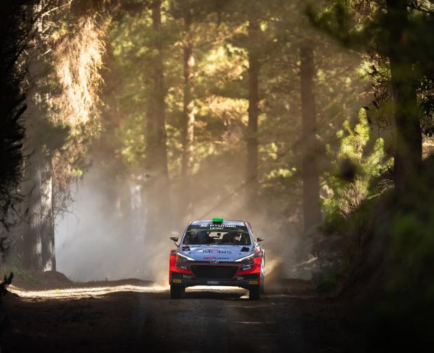 Hayden Paddon competes in his 2016 Hyundai i20 WRC car at the Ashley Forest Rallysprint last year...