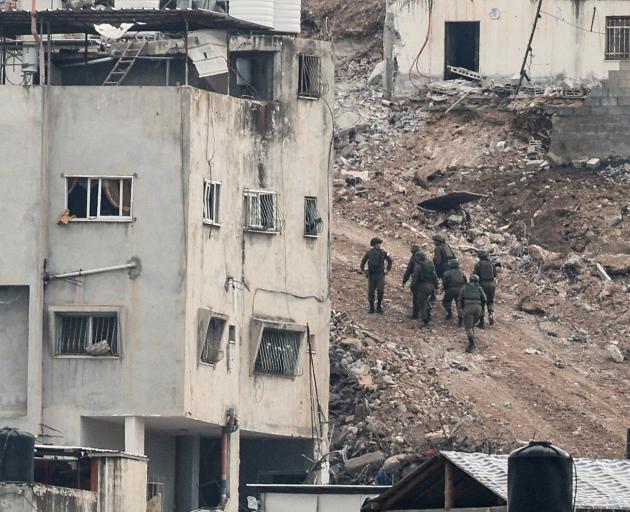 Israeli military members in Jenin, in the Israeli-occupied West Bank, where they have stepped up...