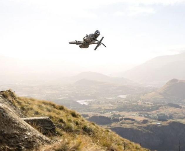 Local mountain biker Matt Begg takes in the air above Natural Selection Bike’s new Mt Dewar...