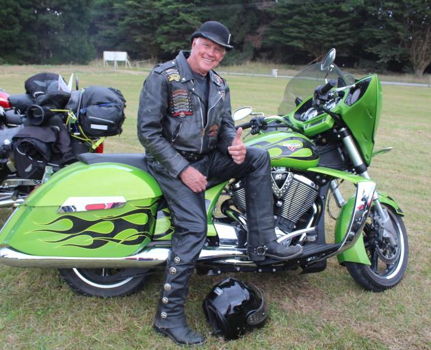 Queenstown rider Dennis Devoll, 78, in his 12th year at the Burt Munro, rode his Victory Polaris...