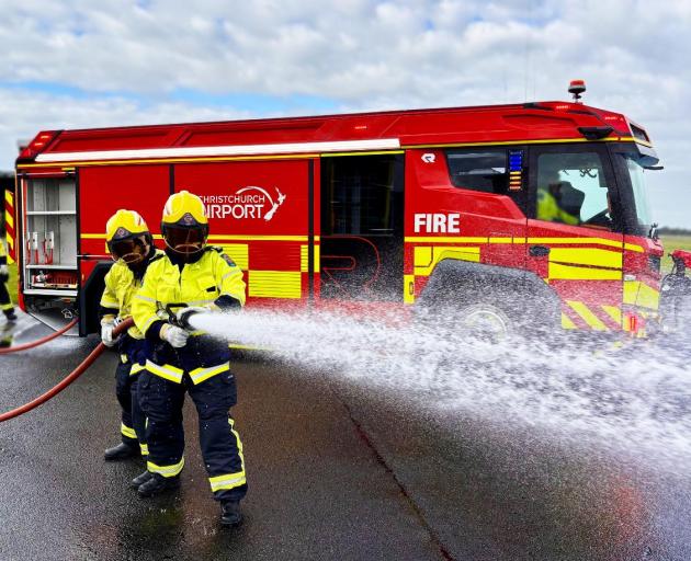 New Zealand’s first electric fire truck at Christchurch Airport. Photo: Christchurch Airport