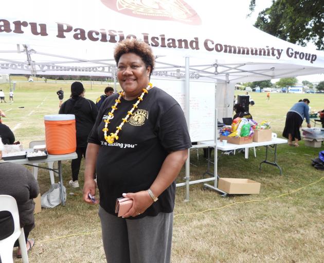 Organiser Alesi Druanimasi stands outside the inaugural tournament in Oamaru on Saturday.