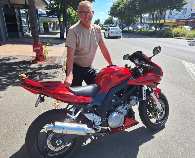 Burt Munro novice and Suzuki SV1000S fan Kevin Tunnicliffe, from the United Kingdom, is revving...
