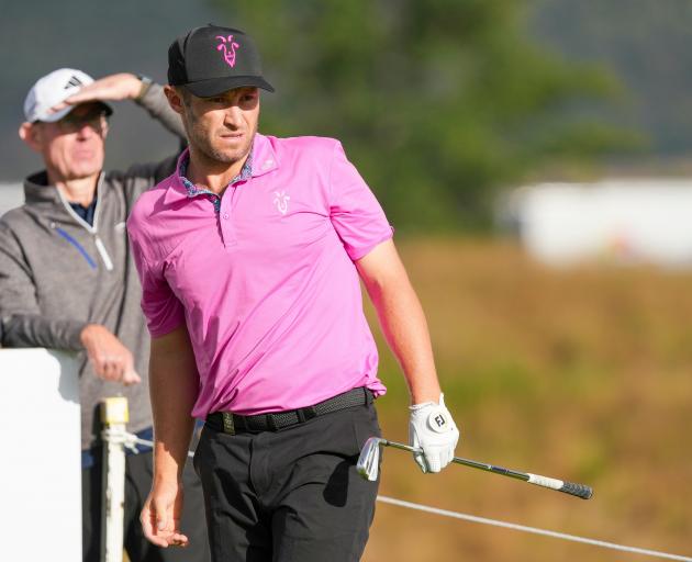 New Zealand’s Ben Campbell assesses a shot during round one of the NZ Open, in Arrowtown,...
