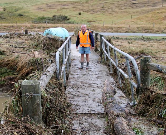 Eddie Fitzgerald stands on an Otago Gold Cycle Trail bridge over Bowler Creek, 5km west of...