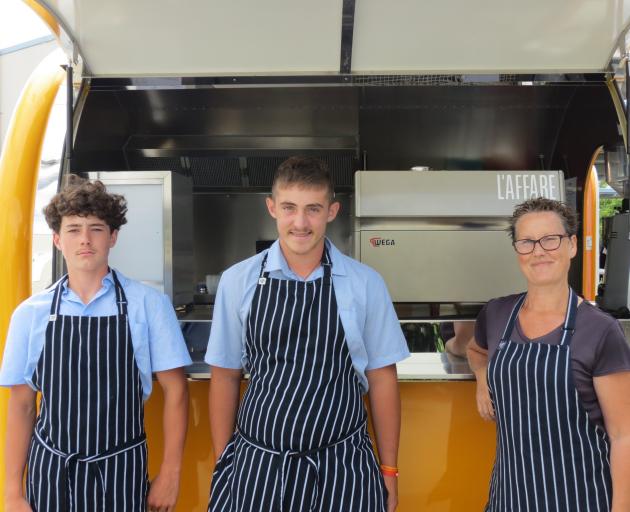 Cromwell College year 11 pathways students Zach Fiebig (left) and Phillip Meikle along with...
