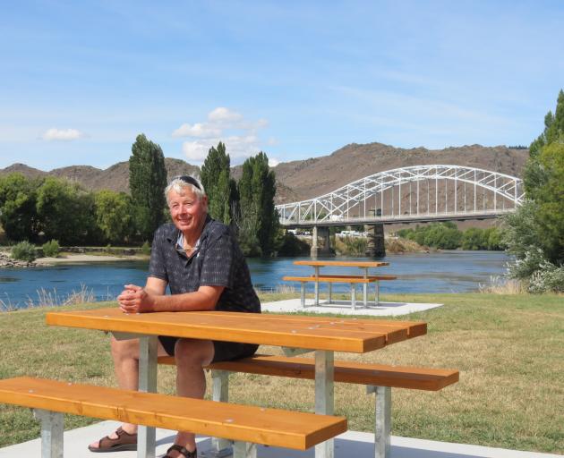 Rotary project co-ordinator Arnold Hooykaas sits at the new picnic benches constructed by the...