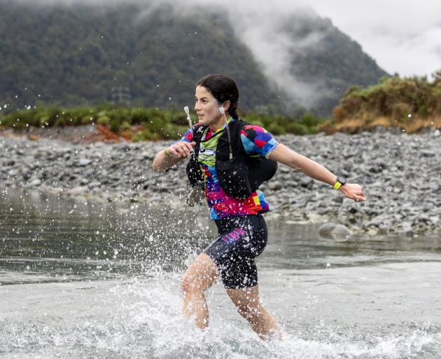 Deborah Lynch tackles the run stage on her way to winning the women’s Longest Day title. PHOTO:...