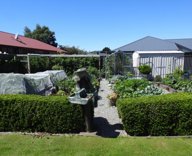 Raised beds are carefully tended in the Mosgiel garden.