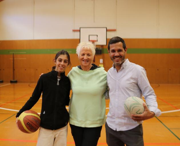 Argentinian exchange student Justi Rossi with Waitaki Girls’ High School PE teacher Di Roberts...