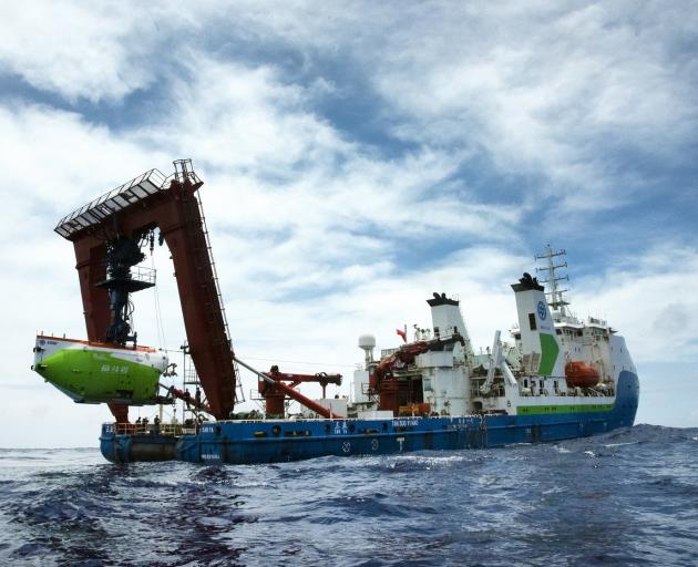 The Tan Suo Yi Hao research vessel was due to leave Bluff last night. PHOTOS: NIWA