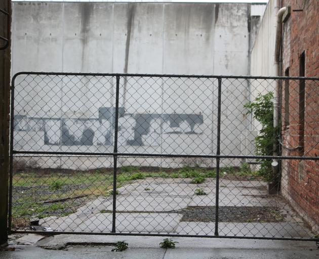 A possible site for a play space in central Invercargill is sheltered — but has limited sunlight....