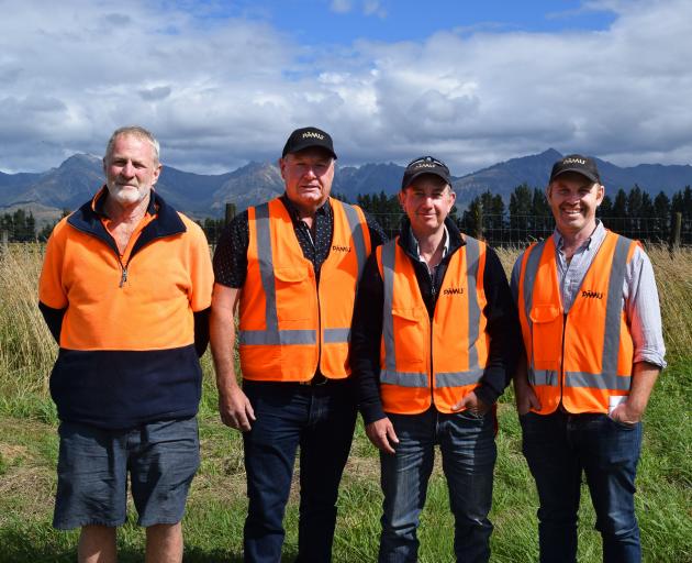 Hosting an open day on Pāmu deer farms in Southland are (from left) Haycocks Station manager Paul...
