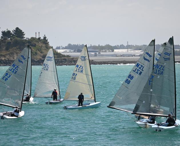Competitors in the New Zealand Finn Association South Island Championships compete at Caroline...