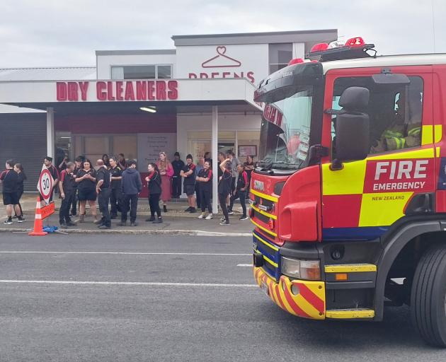 A fire truck at Preens this morning. Photo: Hamish Maclean