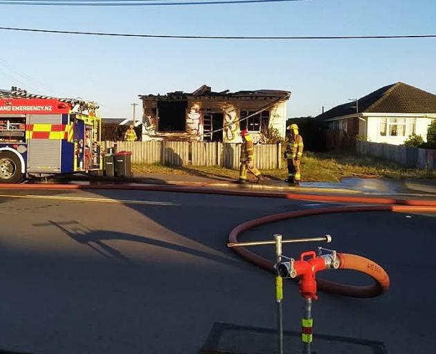 The fire at the Pages Rd house was reported just after 5am on Wednesday. Photo: Deborah McInnes /...