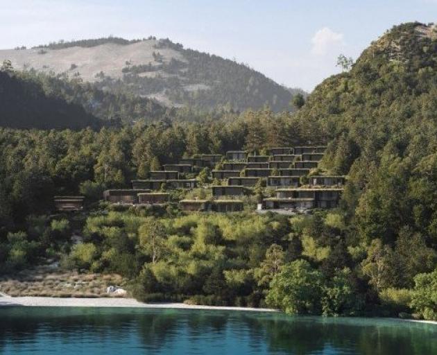 A render of the Waimarino Luxury Lodge development in Bob’s Cove. PHOTO: SUPPLIED