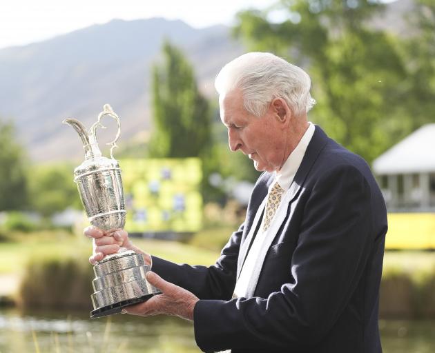 Sir Bob Charles with a primary replica of the British Open claret jug he won in 1963. PHOTO:...