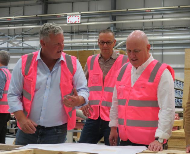 Hector Egger New Zealand directors Tristan Franklin (left) and Stephan Mausli show Prime Minister...