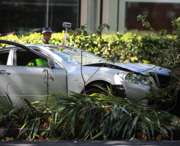 Three people were hospitalised after a car mounted the footpath at the University of Auckland....