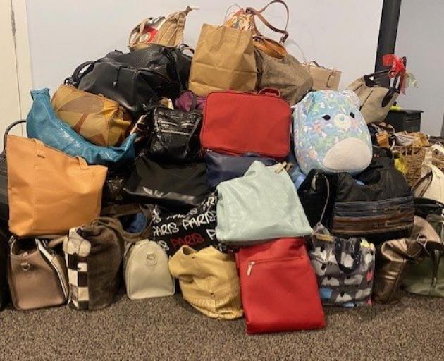 The pile of bags donated and being prepared to be passed on to women’s refuges in Alexandra and...